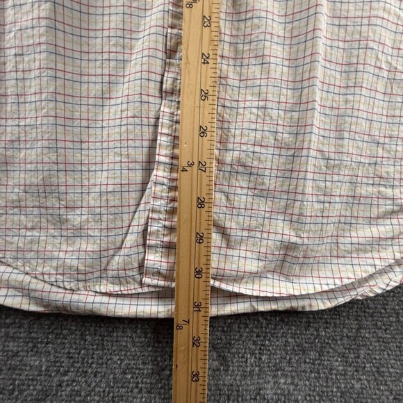 Faconnable Lightweight Red White Check Button-Down All Cotton Medium French Mens - Picture 6 of 13